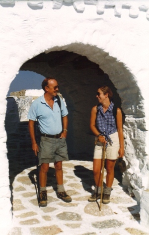 Paul & Henri Delahunt-Rimmer out walking on Amorgos