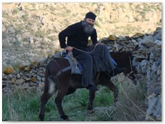 Papa Kostas on a donkey - Aegiali